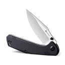 SENCUT Actium Flipper & Thumb Stud Knife Black G10 Handle (3.46" Satin D2 Blade) SA02B - SENCUT