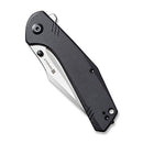 SENCUT Actium Flipper & Thumb Stud Knife Black G10 Handle (3.46" Satin D2 Blade) SA02B - SENCUT