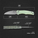 SENCUT Watauga Flipper & Button Lock Knife Natural G10 Handle (3.48" Stonewashed D2 Blade) S21011-3 - SENCUT