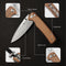 SENCUT Sachse Flipper & Button Lock & Thumb Stud Knife Brown Micarta Handle (3.47" Satin Finished 9Cr18MoV Blade) S21007-3