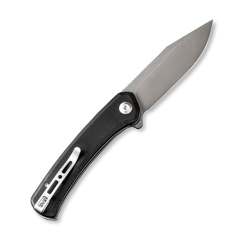 SENCUT Snap Flipper Knife Black G10 Handle (3.48" Gray Stonewashed 9Cr18MoV Blade) SA05B - SENCUT