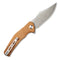 SENCUT Episode Flipper Knife Brown Micarta Handle (3.48" Stonewashed 9Cr18MoV Blade) SA04D - SENCUT