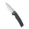 SENCUT Sachse Flipper & Button Lock & Thumb Stud Knife Black Micarta Handle (3.47" Satin Finished 9Cr18MoV Blade) S21007-1