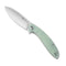 SENCUT San Angelo Flipper Knife Natural G10 Handle (3.48" Satin 9Cr18MoV Blade) S21003-2 - SENCUT