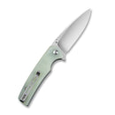 SENCUT Sachse Flipper & Button Lock & Thumb Stud Knife Natural Micarta Handle (3.47" Satin Finished 9Cr18MoV Blade) S21007-4