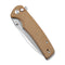 SENCUT Sachse Flipper & Button Lock & Thumb Stud Knife Brown Micarta Handle (3.47" Satin Finished 9Cr18MoV Blade) S21007-3