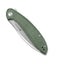 SENCUT San Angelo Flipper Knife Green Micarta Handle (3.48" Satin 9Cr18MoV Blade) S21003-3 - SENCUT