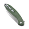 SENCUT San Angelo Flipper Knife Green Micarta Handle (3.48" Satin 9Cr18MoV Blade) S21003-3 - SENCUT