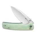 SENCUT Sachse Flipper & Button Lock & Thumb Stud Knife Natural Micarta Handle (3.47" Satin Finished 9Cr18MoV Blade) S21007-4