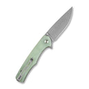 SENCUT Crowley Flipper & Button Lock & Thumb Stud Knife Natural G10 Handle (3.48" Stonewashed D2 Blade) S21012-1 - SENCUT