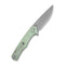 SENCUT Crowley Flipper & Button Lock & Thumb Stud Knife Natural G10 Handle (3.48" Stonewashed D2 Blade) S21012-1 - SENCUT