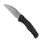 SENCUT Watauga Flipper & Button Lock Knife Black G10 Handle (3.48" Stonewashed D2 Blade) S21011-1 - SENCUT