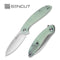 SENCUT San Angelo Flipper Knife Natural G10 Handle (3.48" Satin 9Cr18MoV Blade) S21003-2 - SENCUT