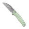 SENCUT Watauga Flipper & Button Lock Knife Natural G10 Handle (3.48" Stonewashed D2 Blade) S21011-3 - SENCUT