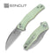 SENCUT Watauga Flipper & Button Lock Knife Natural G10 Handle (3.48" Stonewashed D2 Blade) S21011-3 - SENCUT