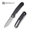 SENCUT Scitus Flipper Knife Black G10 Handle (3.47" Gray Stonewashed D2 Blade) S21042-1 - SENCUT