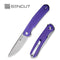 SENCUT Scitus Flipper Knife Purple G10 Handle (3.47" Gray Stonewashed D2 Blade) S21042-2 - SENCUT