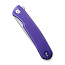 SENCUT Scitus Flipper Knife Purple G10 Handle (3.47" Gray Stonewashed D2 Blade) S21042-2 - SENCUT