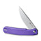 SENCUT Scitus Flipper Knife Purple G10 Handle (3.47" Gray Stonewashed D2 Blade) S21042-2 - SENCUT