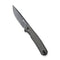 SENCUT Scitus Flipper Knife Dark Green Canvas Micarta Handle (3.47" Black Stonewashed D2 Blade) S21042-3 - SENCUT