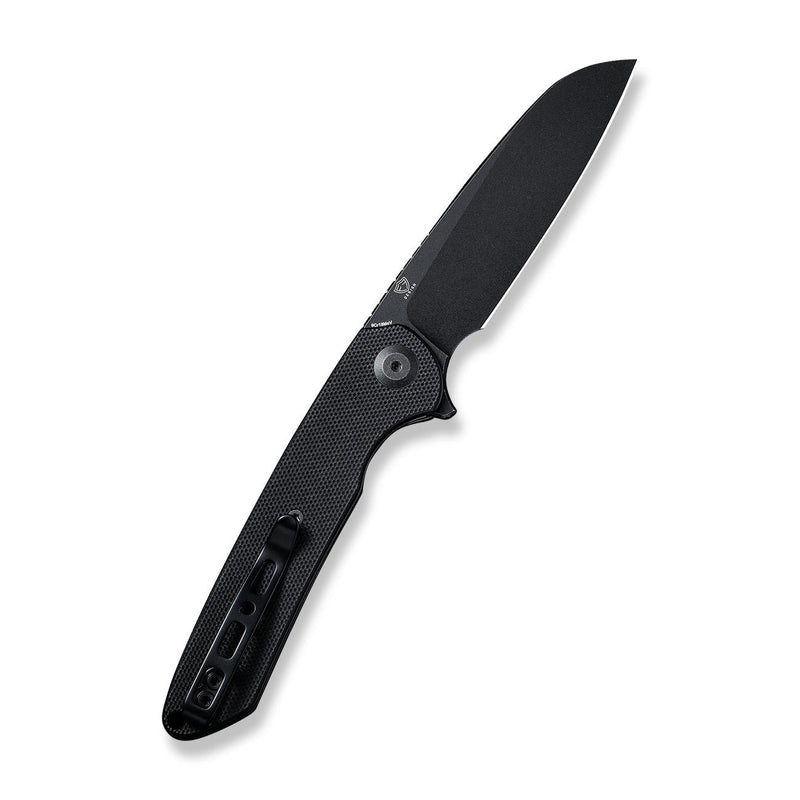 SENCUT Kyril Flipper Knife Black G10 Handle (3.19'' Black Stonewashed 9Cr18MoV Blade) S22001-1