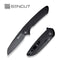 SENCUT Kyril Flipper Knife Black G10 Handle (3.19'' Black Stonewashed 9Cr18MoV Blade) S22001-1