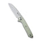 SENCUT Kyril Flipper Knife Natural G10 Handle (3.19" Stonewashed 9Cr18MoV Blade) S22001-2 - SENCUT