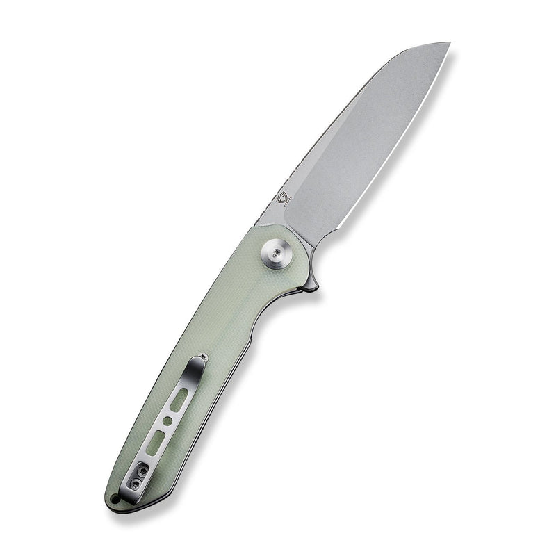 SENCUT Kyril Flipper Knife Natural G10 Handle (3.19" Stonewashed 9Cr18MoV Blade) S22001-2 - SENCUT