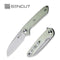 SENCUT Kyril Flipper Knife Natural G10 Handle (3.19" Stonewashed 9Cr18MoV Blade) S22001-2 - SENCUT