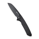 SENCUT Kyril Flipper Knife Black Micarta Handle (3.19" Black Stonewashed 9Cr18MoV Blade) S22001-3 - SENCUT