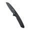 SENCUT Kyril Flipper Knife Black Micarta Handle (3.19" Black Stonewashed 9Cr18MoV Blade) S22001-3 - SENCUT