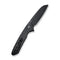 SENCUT Kyril Flipper Knife Black Micarta Handle (3.19" Black Stonewashed 9Cr18MoV Blade) S22001-3 - SENCUT