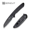 SENCUT Kyril Flipper Knife Black Micarta Handle (3.19" Black Stonewashed 9Cr18MoV Blade) S22001-3 - SENCUT