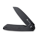 SENCUT Kyril Flipper Knife Black Micarta Handle (3.19" Black Stonewashed 9Cr18MoV Blade) S22001-3 - SENCUT