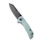 SENCUT Fritch Flipper & Thumb Stud Knife Natural G10 Handle (2.99" Black Stonewashed 9Cr18MoV Blade) S22014-2 - SENCUT