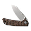 SENCUT Fritch Flipper & Thumb Stud Knife Dark Brown Matrix Micarta Handle (2.99" Stonewashed 9Cr18MoV Blade) S22014-3