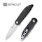 SENCUT Bocll II Flipper Knife Black G10 Handle (2.96" Satin Finished D2 Blade) S22019-1 - SENCUT