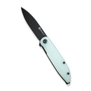 SENCUT Bocll II Flipper Knife Natural G10 Handle (2.96" Black Stonewashed D2 Blade) S22019-2 - SENCUT