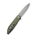 SENCUT Bocll II Flipper Knife OD Green G10 Handle (2.96" Gray Stonewashed D2 Blade) S22019-4 - SENCUT