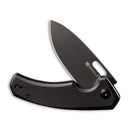 SENCUT Acumen Flipper & Manual Thumb Knife Black G10 Handle (2.98" Black Stonewashed 9Cr18MoV Blade) SA06A - SENCUT