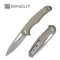 SENCUT CITIUS Flipper & Manual Thumb Knife Tan G10 Handle (3.3" Gray Stonewashed 9Cr18MoV Blade) SA01B - SENCUT