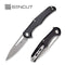 SENCUT CITIUS Flipper & Manual Thumb Knife Black G10 Handle (3.3" Gray Stonewashed 9Cr18MoV Blade) SA01F - SENCUT