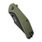 SENCUT Actium Flipper & Thumb Stud Knife OD Green G10 Handle (3.46" Black Stonewashed D2 Blade) SA02E - SENCUT