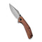 SENCUT Actium Flipper & Thumb Stud Knife Cuibourtia Wood Handle (3.46" Gray Stonewashed D2 Blade) SA02F - SENCUT