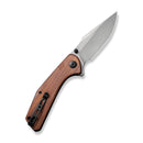 SENCUT Actium Flipper & Thumb Stud Knife Cuibourtia Wood Handle (3.46" Gray Stonewashed D2 Blade) SA02F - SENCUT