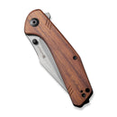 SENCUT Actium Flipper & Thumb Stud Knife Cuibourtia Wood Handle (3.46" Gray Stonewashed D2 Blade) SA02F - SENCUT