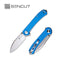 SENCUT Scepter Flipper &Thumb Stud Knife Blue G10 Handle (2.97 Stonewashed 9Cr18MoV Blade) SA03A - SENCUT