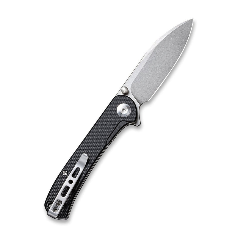 SENCUT Scepter Flipper &Thumb Stud Knife Black G10 Handle (2.97 Stonewashed 9Cr18MoV Blade) SA03B - SENCUT