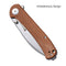 SENCUT Scepter Flipper &Thumb Stud Knife Brown Micarta Handle (2.97 Stonewashed 9Cr18MoV Blade) SA03D - SENCUT