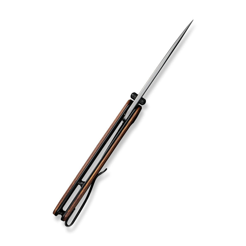 SENCUT Scepter Flipper &Thumb Stud Knife Cuibourtia Wood Handle (2.97" Gray Stonewashed 9Cr18MoV Blade) SA03H - SENCUT